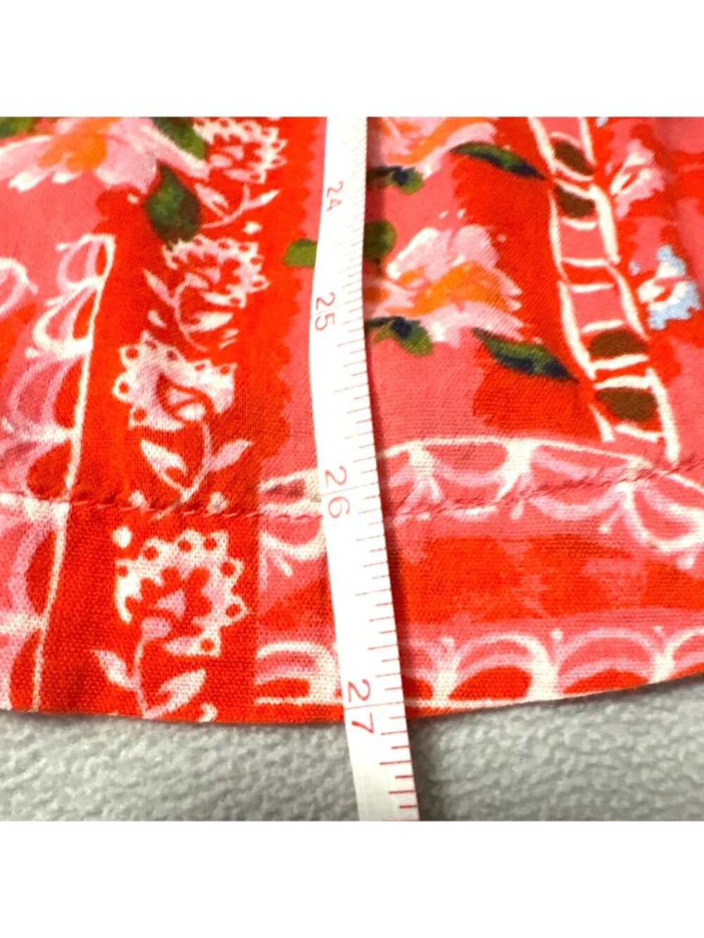 Lauren Conrad Red Floral Boho Peasant Blouse S 3/4 Sleeve Lightweight Relaxed Fi - Picture 6 of 6